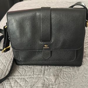 Small black, fossil Crossbody bag